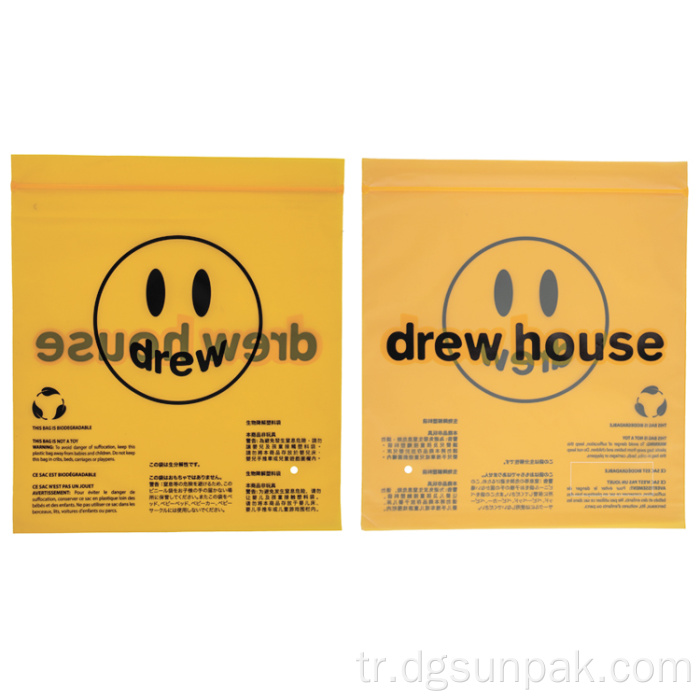 Don giyim özelleştirilmiş tişört ambalajı fermuarlı çanta